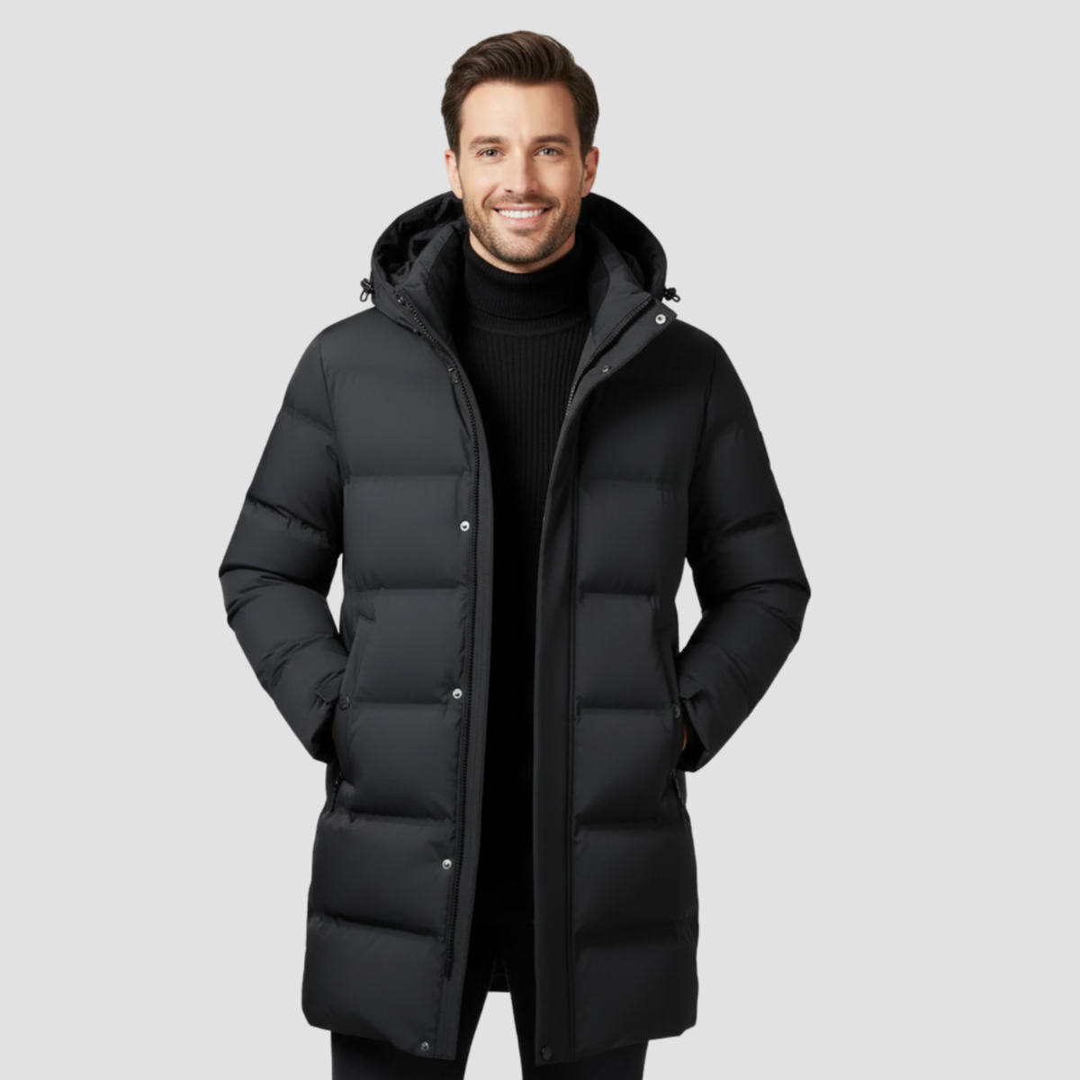 Men’s Puffer Coat | Winter Protection, Structured Design Hooded Parka