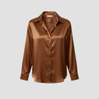 Satin Blouse | Timeless Elegant Style, Fluid Drape Button-Front Top Womens
