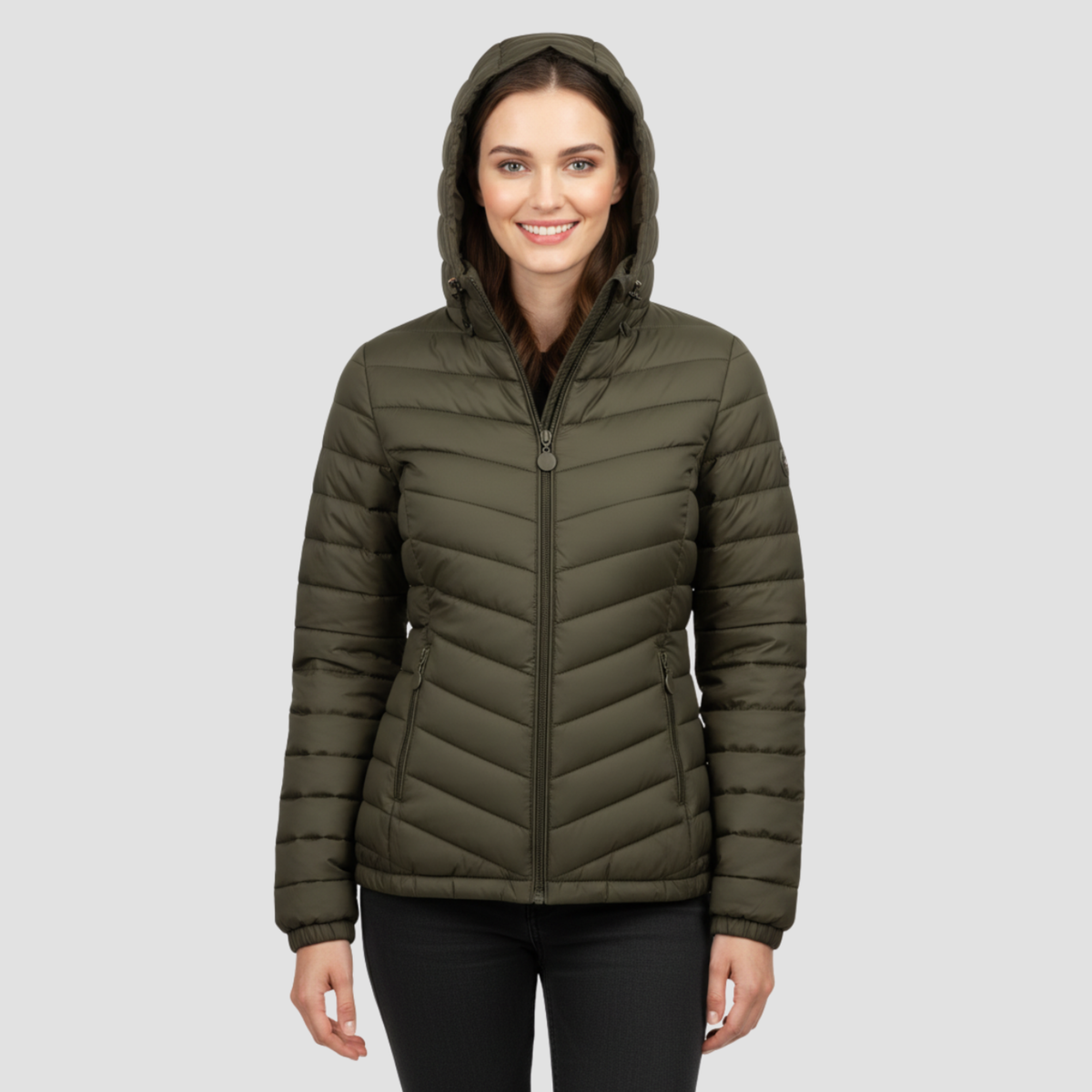 Women’s Lightweight Winter Jacket | Warm Modern Fit, Hooded Quilted Coat
