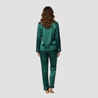 Satin Long Pajama Set | Soft Elegant Sleepwear, Button-Front Style Relaxed!