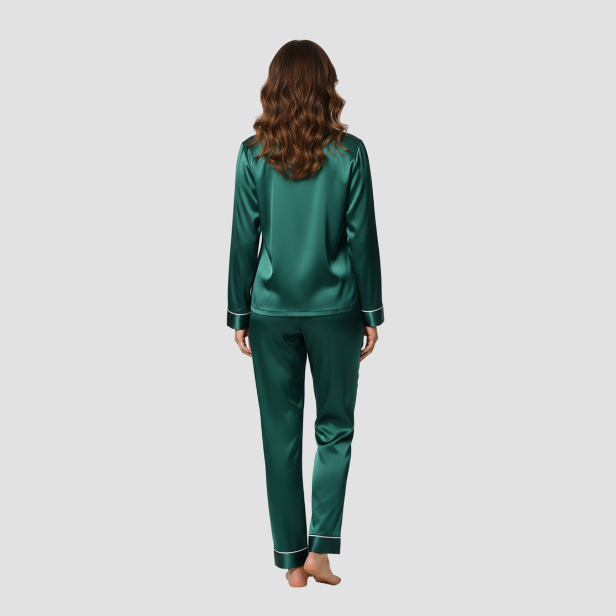 Satin Long Pajama Set | Soft Elegant Sleepwear, Button-Front Style Relaxed!