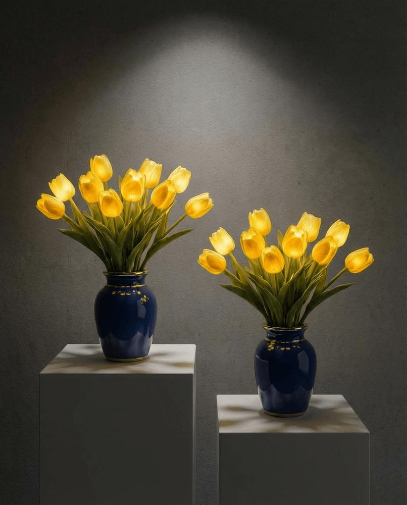 Light-Up Tulip Centerpiece – Artificial Flowers with a Soft Warm LED Glow