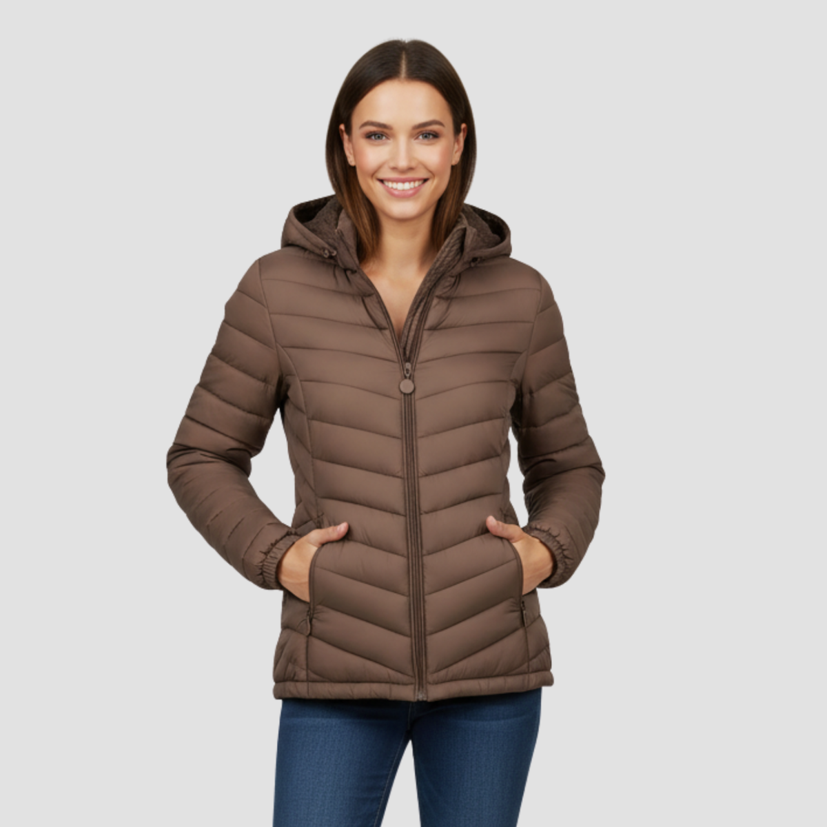 Women’s Lightweight Winter Jacket | Warm Modern Fit, Hooded Quilted Coat