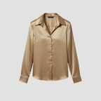 Satin Blouse | Timeless Elegant Style, Fluid Drape Button-Front Top Womens
