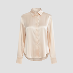 Satin Blouse | Timeless Elegant Style, Fluid Drape Button-Front Top Womens