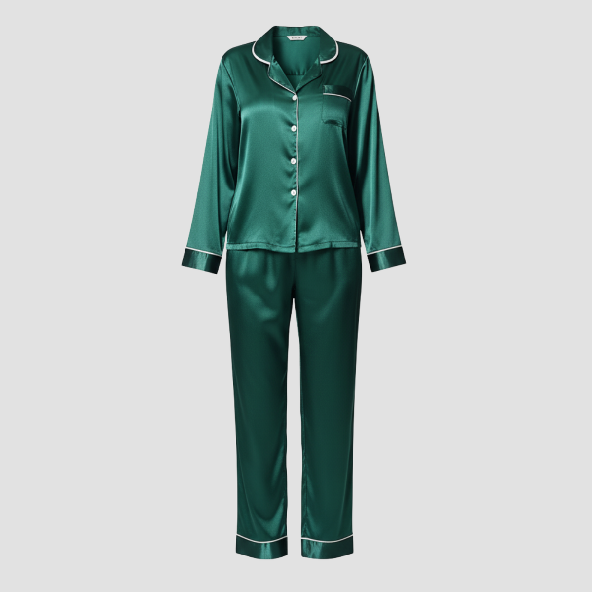 Satin Long Pajama Set | Soft Elegant Sleepwear, Button-Front Style Relaxed!