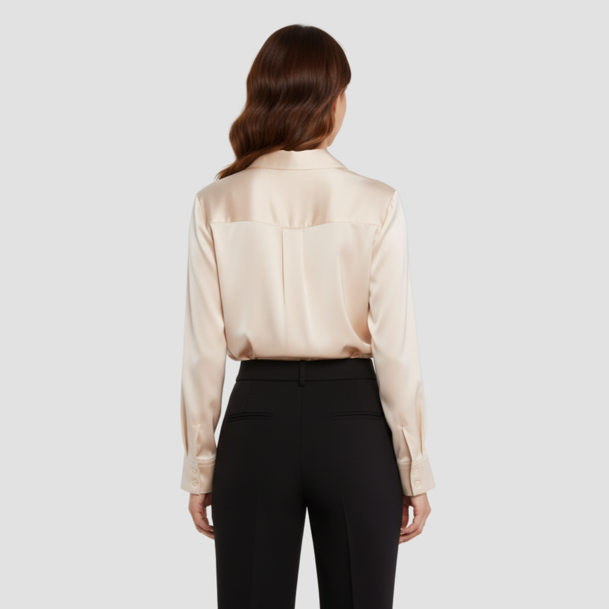 Satin Blouse | Timeless Elegant Style, Fluid Drape Button-Front Top Womens
