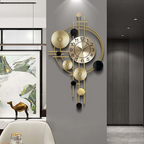 Large Decorative Wall Clock – Modern Metal Design, Silent Movement