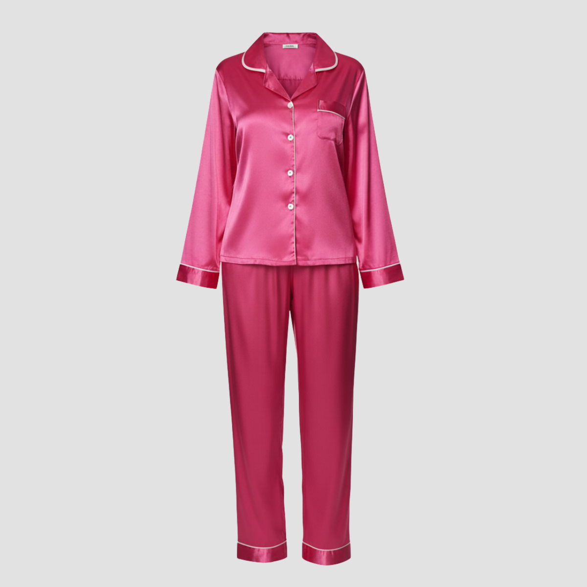 Satin Long Pajama Set | Soft Elegant Sleepwear, Button-Front Style Relaxed!