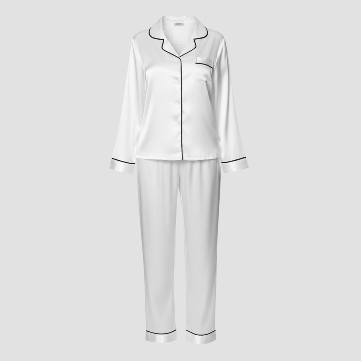 Satin Long Pajama Set | Soft Elegant Sleepwear, Button-Front Style Relaxed!