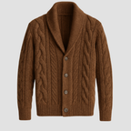 Knit Cardigan | Cable Knit Shawl Collar, Warm Stylish Layer