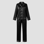 Satin Long Pajama Set | Soft Elegant Sleepwear, Button-Front Style Relaxed!