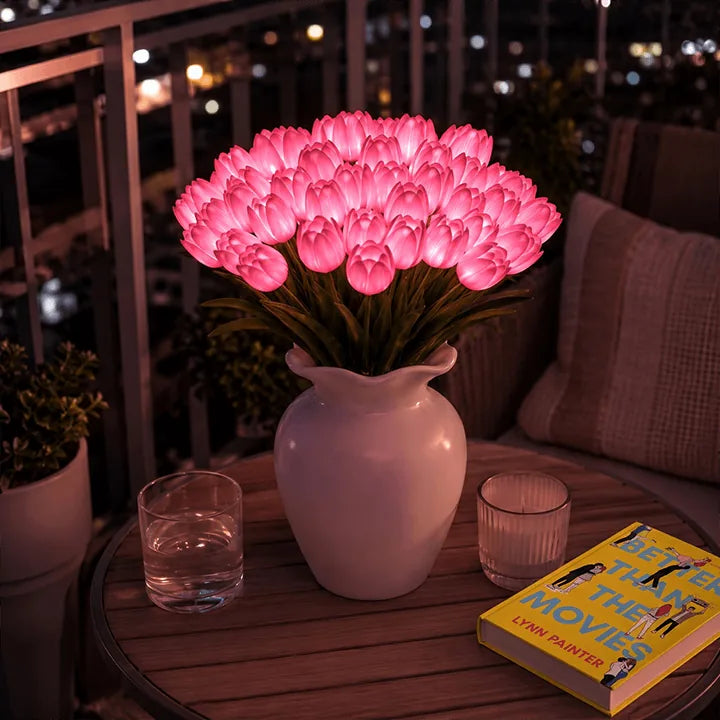 Light-Up Tulip Centerpiece – Artificial Flowers with a Soft Warm LED Glow