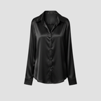 Satin Blouse | Timeless Elegant Style, Fluid Drape Button-Front Top Womens