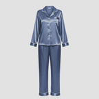 Satin Long Pajama Set | Soft Elegant Sleepwear, Button-Front Style Relaxed!