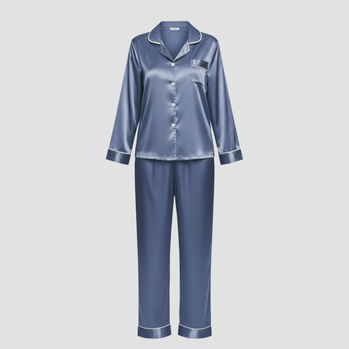 Satin Long Pajama Set | Soft Elegant Sleepwear, Button-Front Style Relaxed!