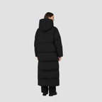 Long Quilted Coat | Warm Elegant Winter Outerwear, Hooded Zip Design