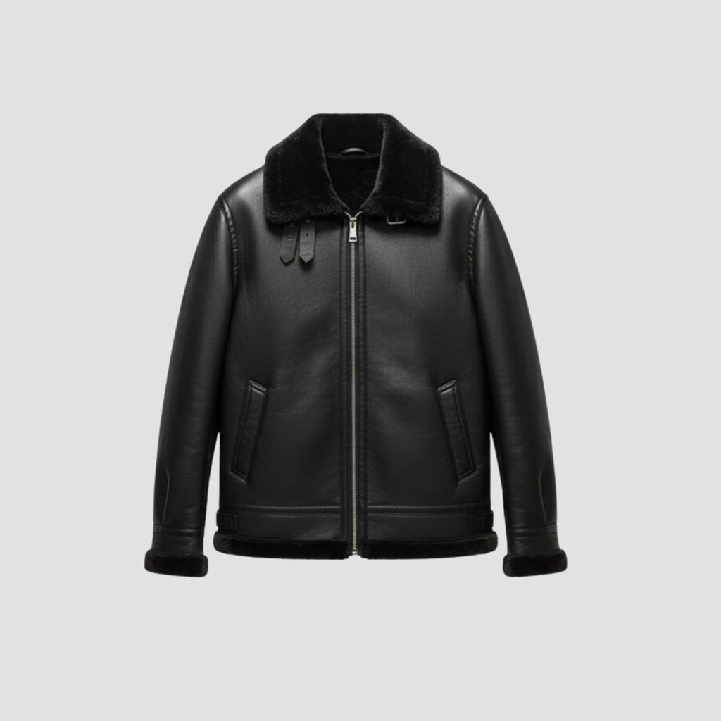 Men’s Shearling-Style Jacket | Modern Distinction, Warm PU Leather Coat