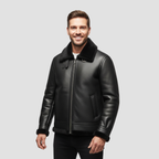 Men’s Shearling-Style Jacket | Modern Distinction, Warm PU Leather Coat