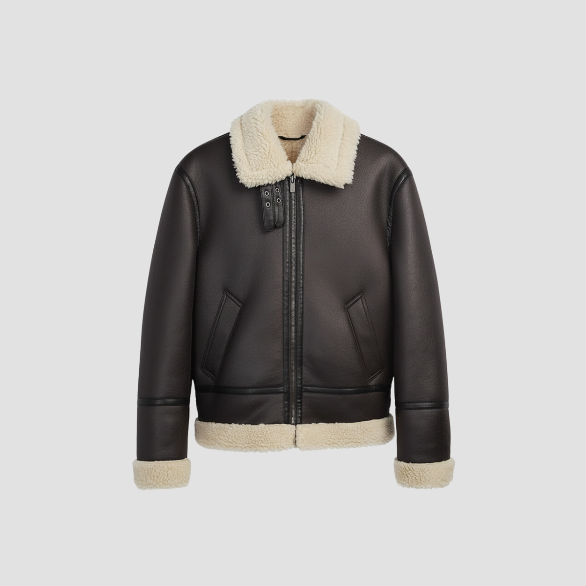 Men’s Shearling-Style Jacket | Modern Distinction, Warm PU Leather Coat