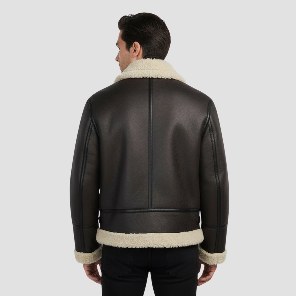 Men’s Shearling-Style Jacket | Modern Distinction, Warm PU Leather Coat