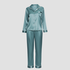 Satin Long Pajama Set | Soft Elegant Sleepwear, Button-Front Style Relaxed!