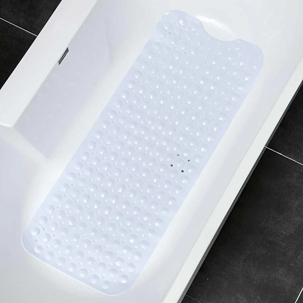 Long suction bath mat