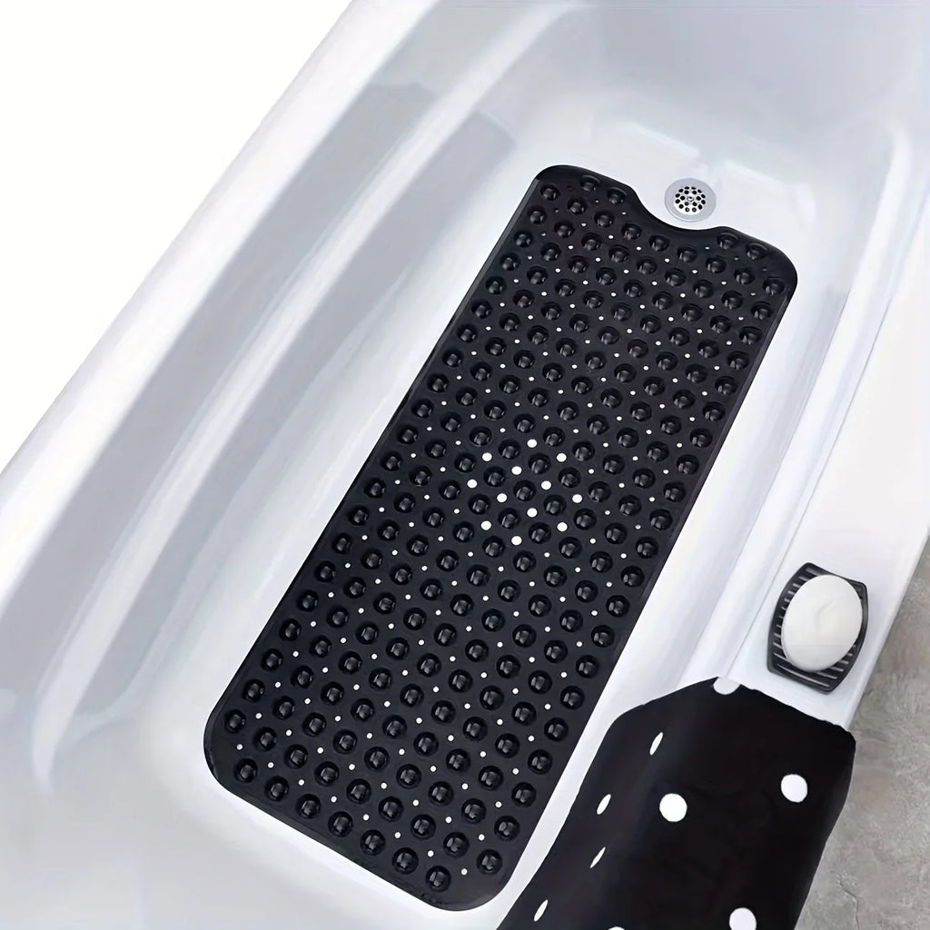Long suction bath mat