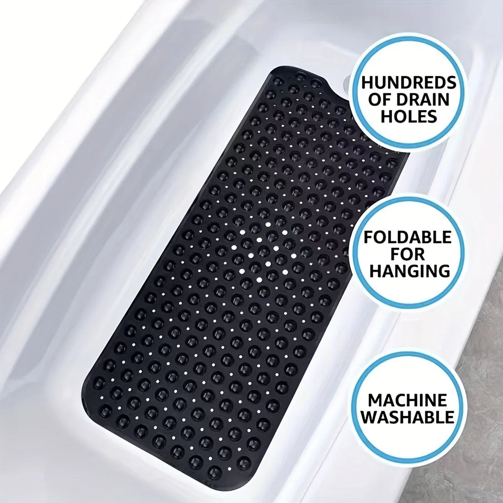 Long suction bath mat
