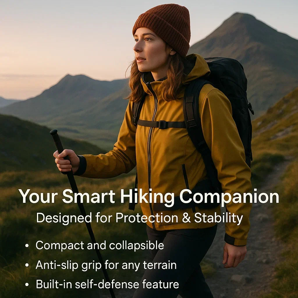 Automatic Self Defense Walking Stick for Hiking and Urban Safety 3
