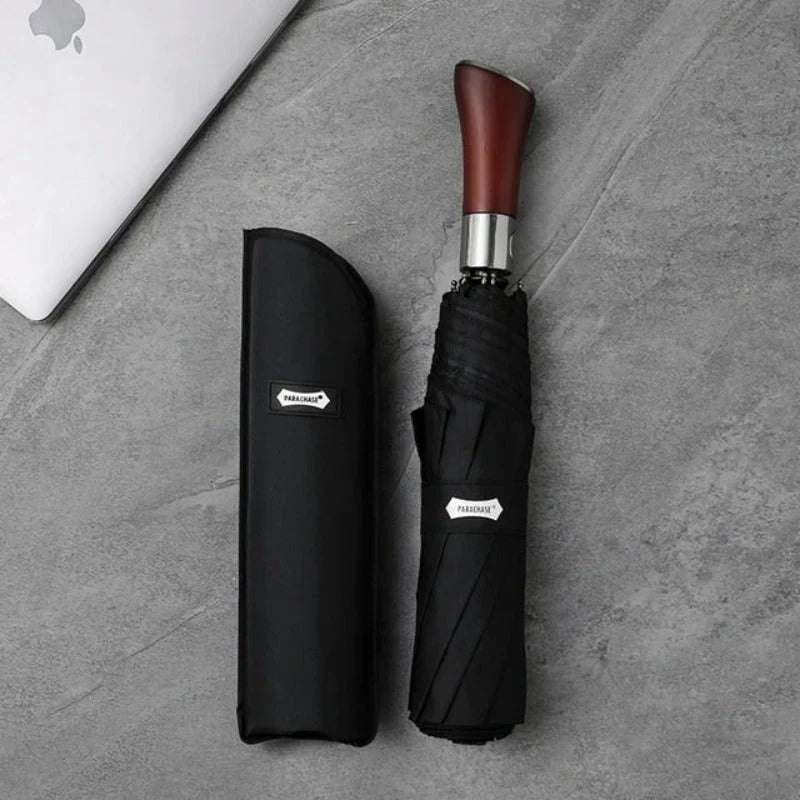 Wooden handle umbrella