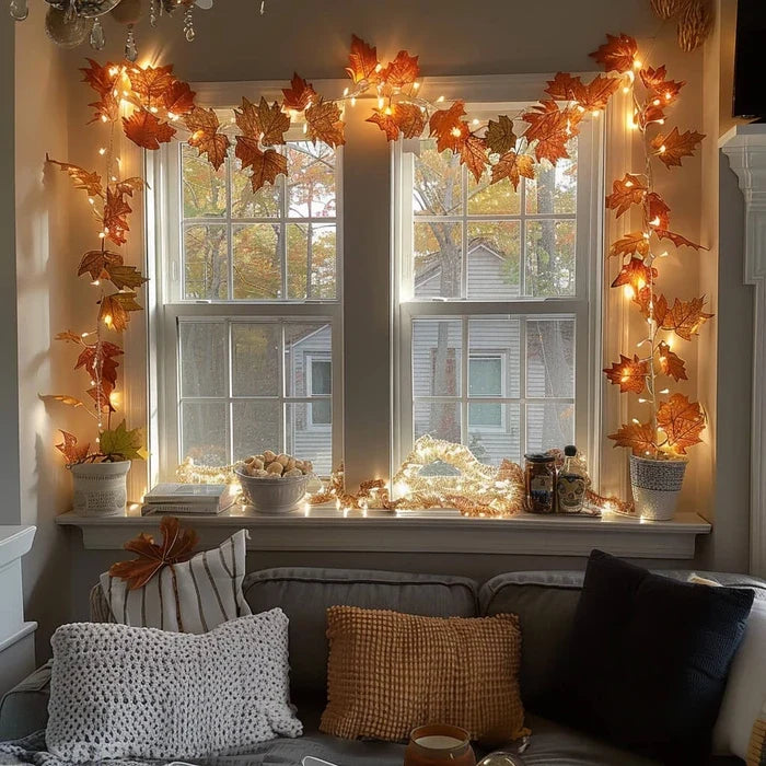 Fairy Light Garland – Lit Foliage Strand with Berry, Lavender, Maple or Lemon