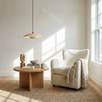 Avenor Modern Travertine Wood Disc Pendant Light 4