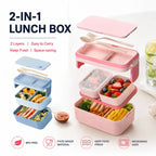 Bentobox voor kinderen – 2 lagen met 1780 ml inhoud en bestek 2