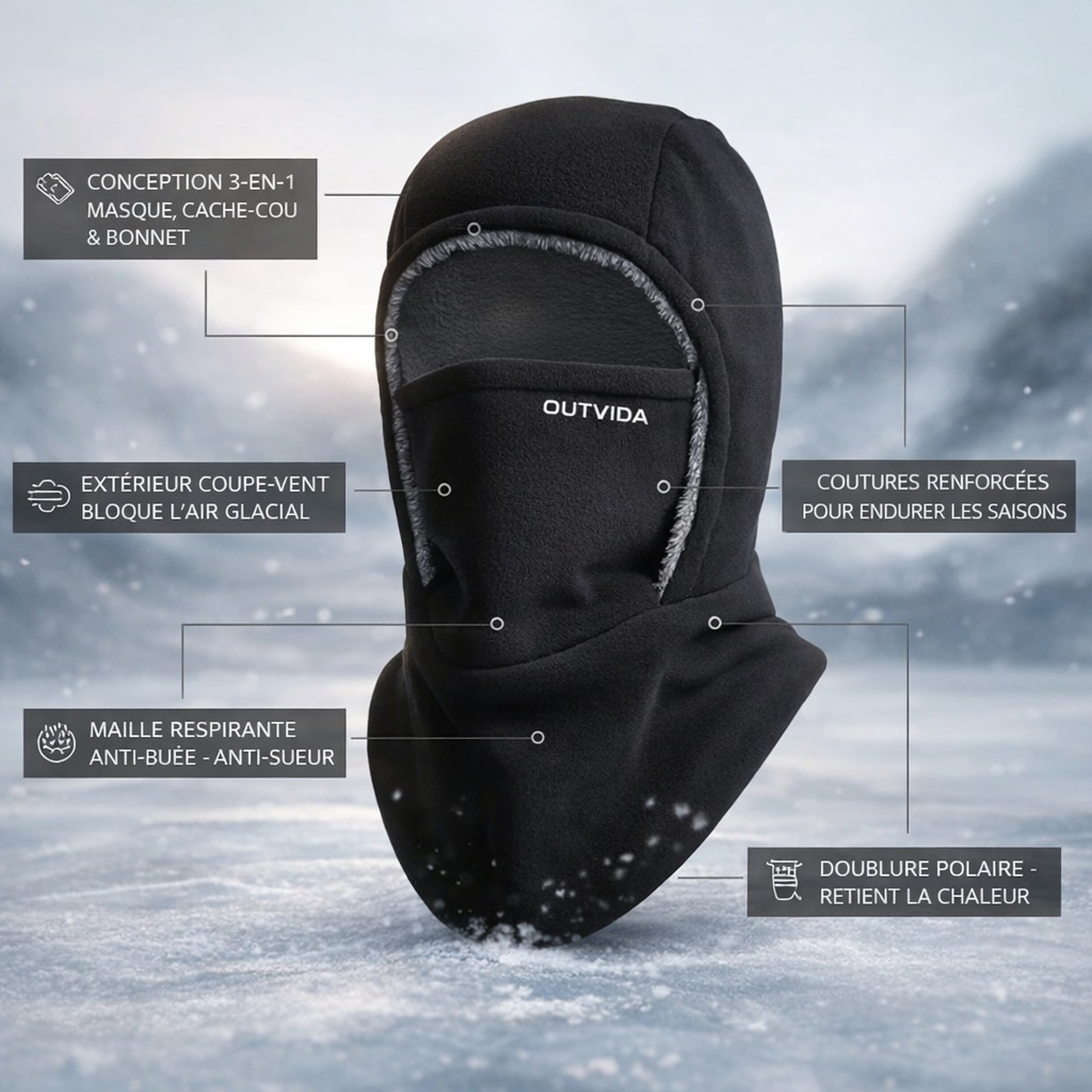 Thermal 3-in-1 Balaclava | Windproof Plush Face Mask for Cold Weather