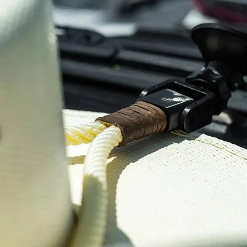 Cowboy Hat Holder for Vehicles with Suction Cup and Leather Cord 2