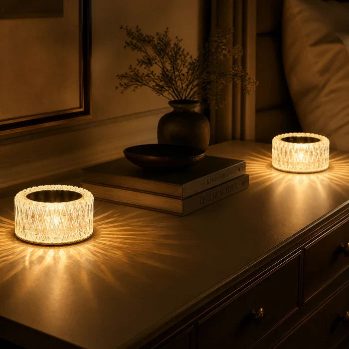 Diamond Accent Lamp – Faceted Crystal-Look Night Light with Three Modes