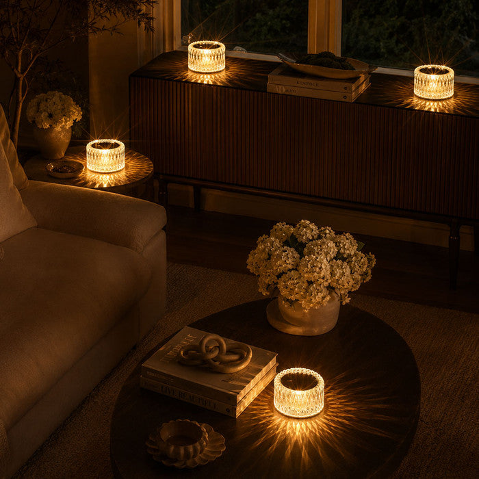 Diamond Accent Lamp – Faceted Crystal-Look Night Light with Three Modes