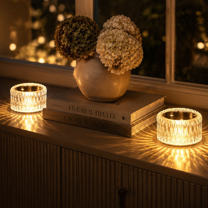 Diamond Accent Lamp – Faceted Crystal-Look Night Light with Three Modes