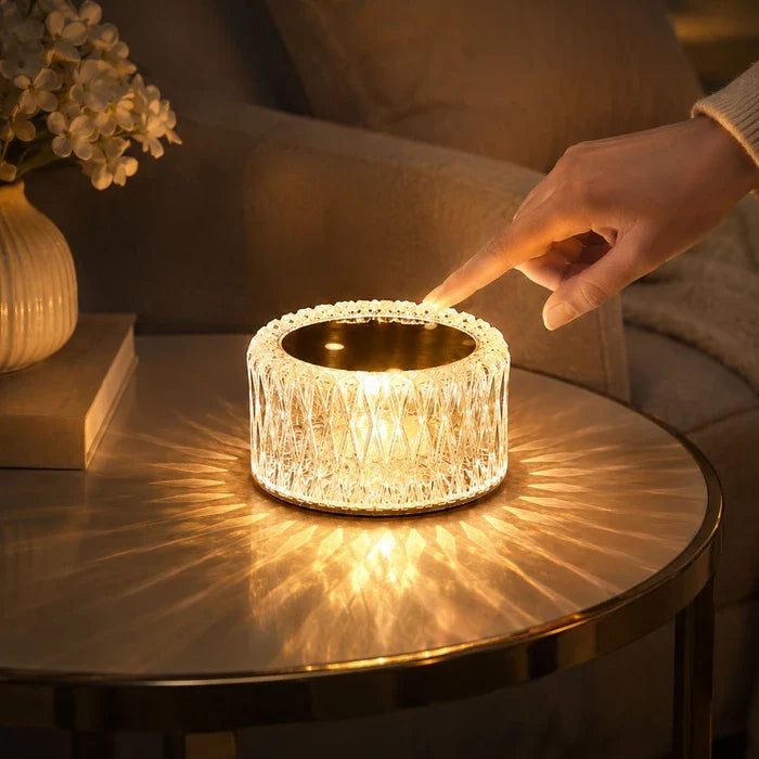 Diamond Accent Lamp – Faceted Crystal-Look Night Light with Three Modes