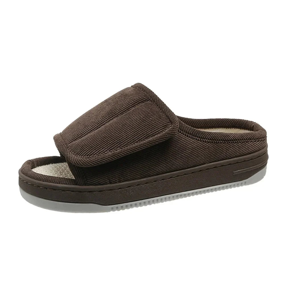 Open-toe house slippers