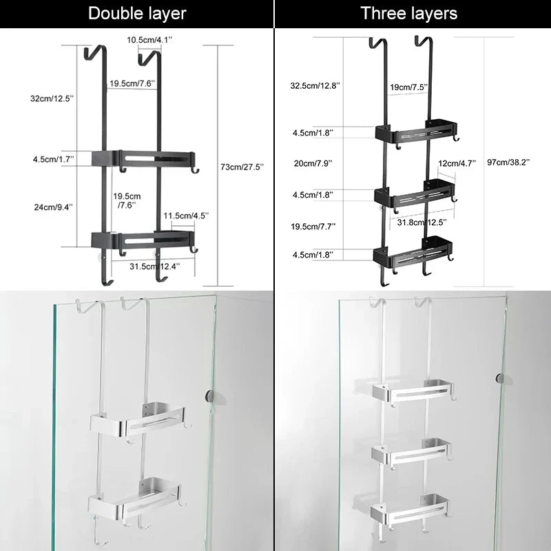 Aluminum shower shelf