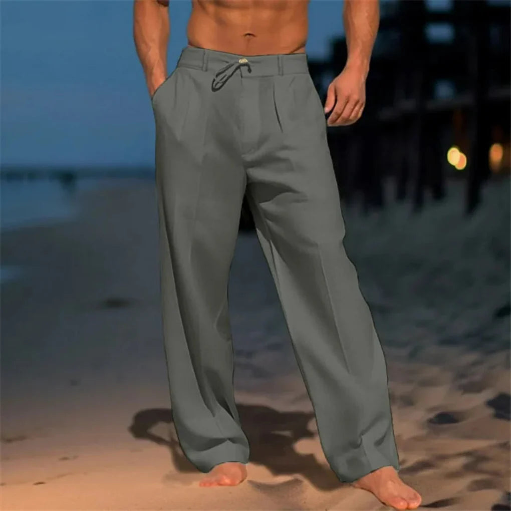 Elegante zomerse luchtig geweven broek voor heren 0