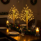 Bedside Tree Lamp – Birch-Look Branches With Warm White Lights for Reading
