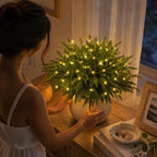 Pre-Lit Pine Stems for Vases – Faux Norfolk Evergreen with Twinkle Lights