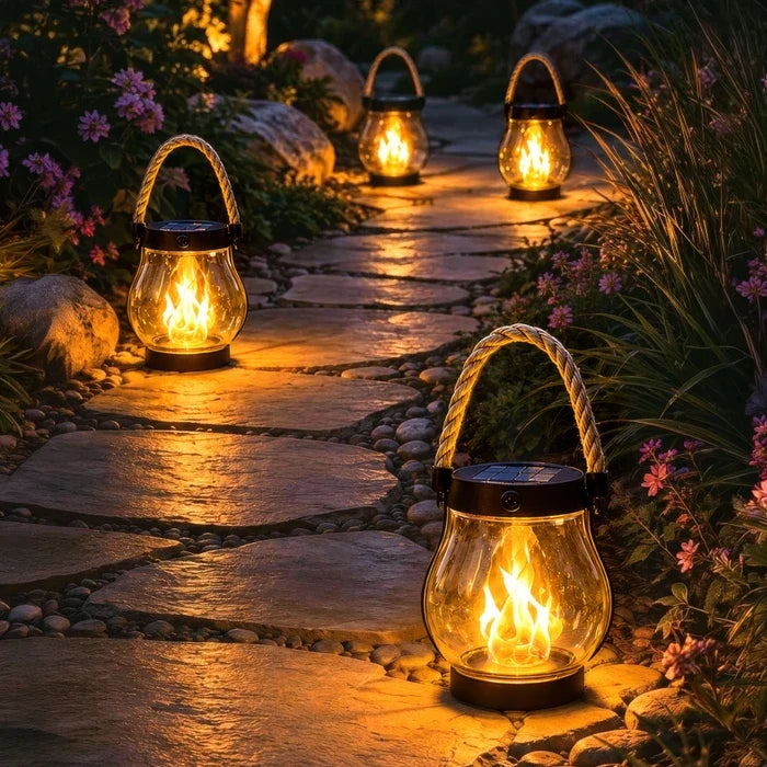 Hanging Solar Lantern – Candle-Look Light That Charges in the Sun