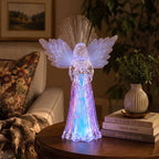 Praying Angel Night Light – Fiber Optic Wings That Shift Through Colors