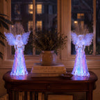 Praying Angel Night Light – Fiber Optic Wings That Shift Through Colors