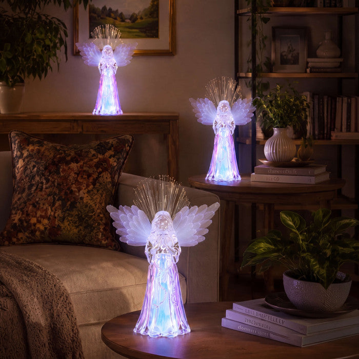 Praying Angel Night Light – Fiber Optic Wings That Shift Through Colors