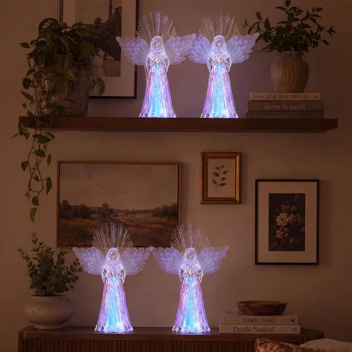 Praying Angel Night Light – Fiber Optic Wings That Shift Through Colors